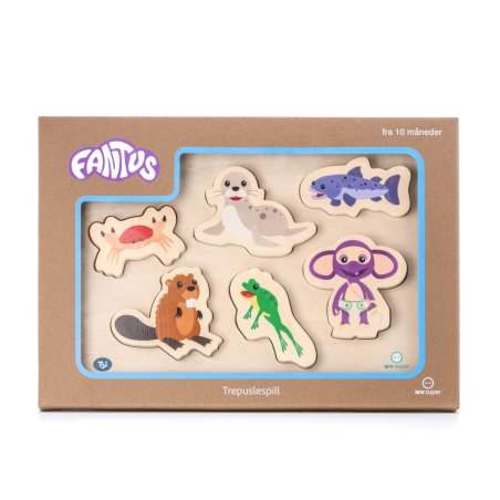 Fantus - Wooden puzzle 6 pcs, water animals (62-112071)