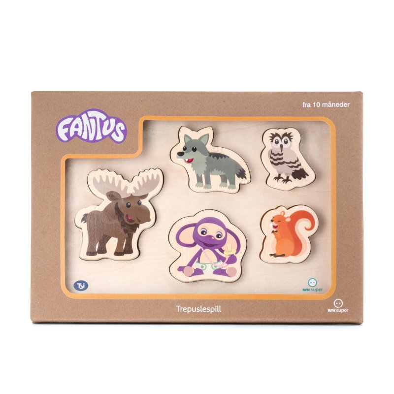 Fantus - Wooden puzzle 5 pcs, forest animals (62-112070)