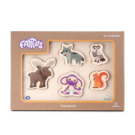Fantus - Wooden puzzle 5 pcs, forest animals (62-112070)
