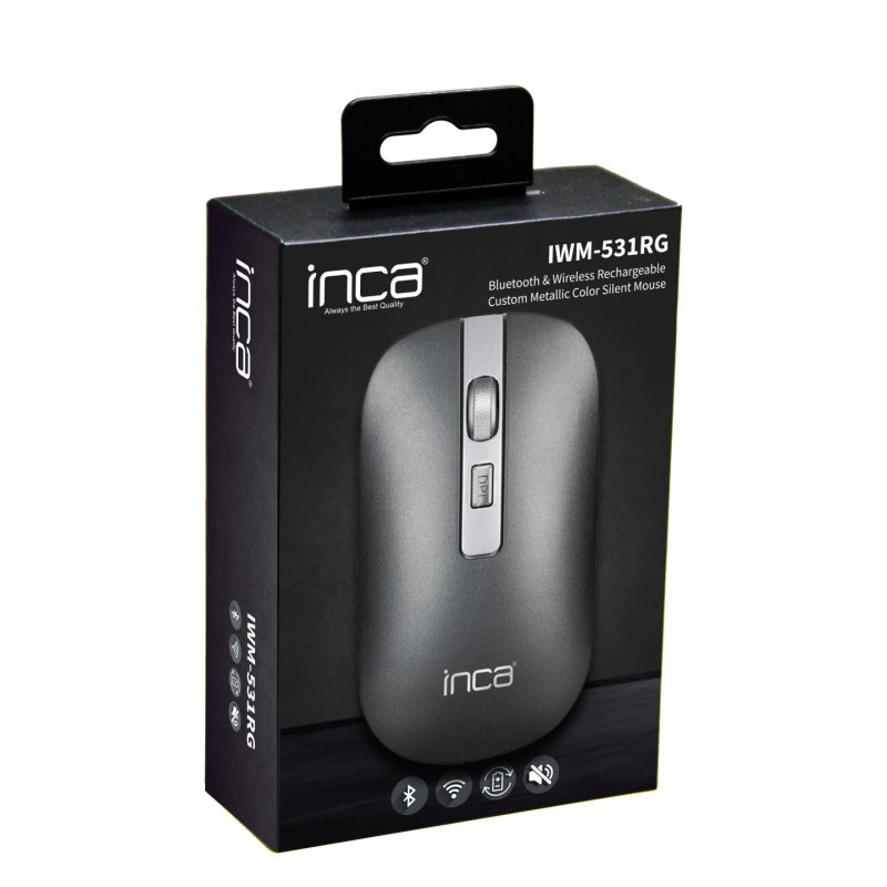 Inca IWM-531RG souris Bureau Droitier Bluetooth Optique 1600 DPI