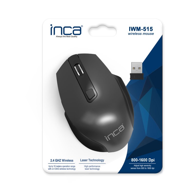 Inca IWM-515 mouse Office Right-hand Bluetooth USB Type-A Laser 3600 DPI