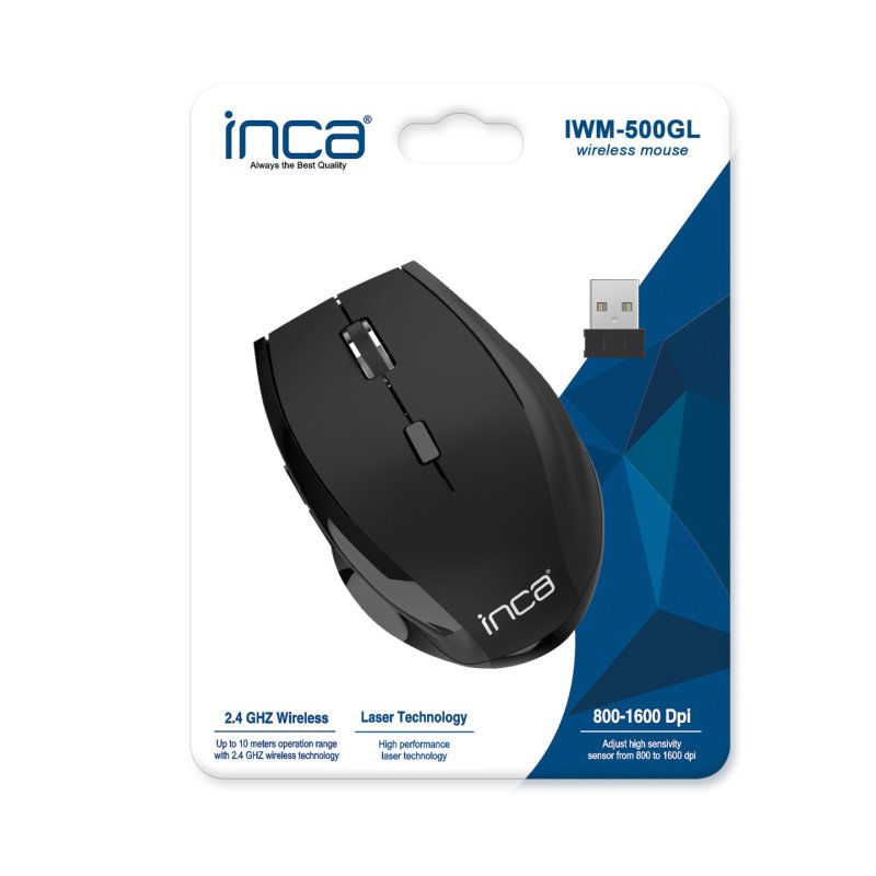 Inca IWM-500GL souris Bureau Droitier RF sans fil Optique 1600 DPI