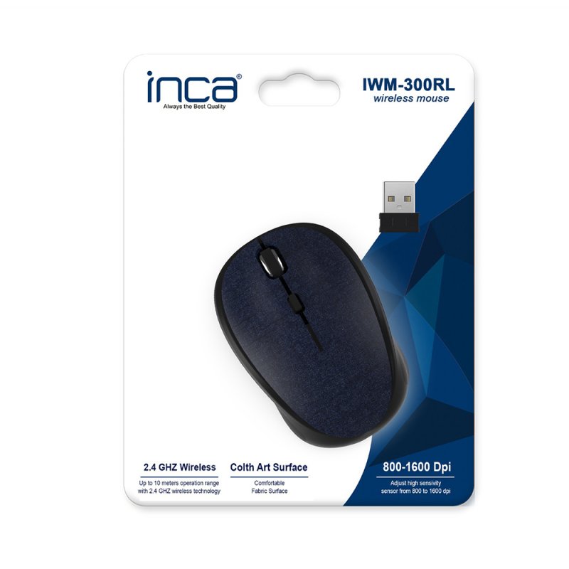 INCA Maus IWM-300RL 1600 DPI,Wireless,Nano-USB,Stoff,BL retail