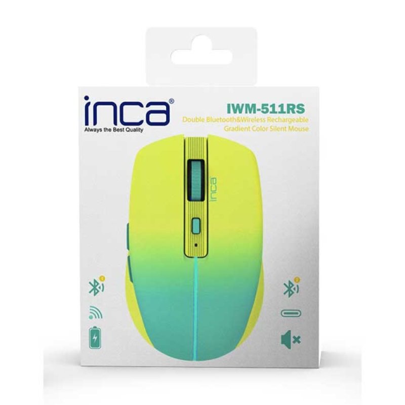 Inca IWM-511RS mouse Office Right-hand RF Wireless Bluetooth USB Type-C Optical 1600 DPI