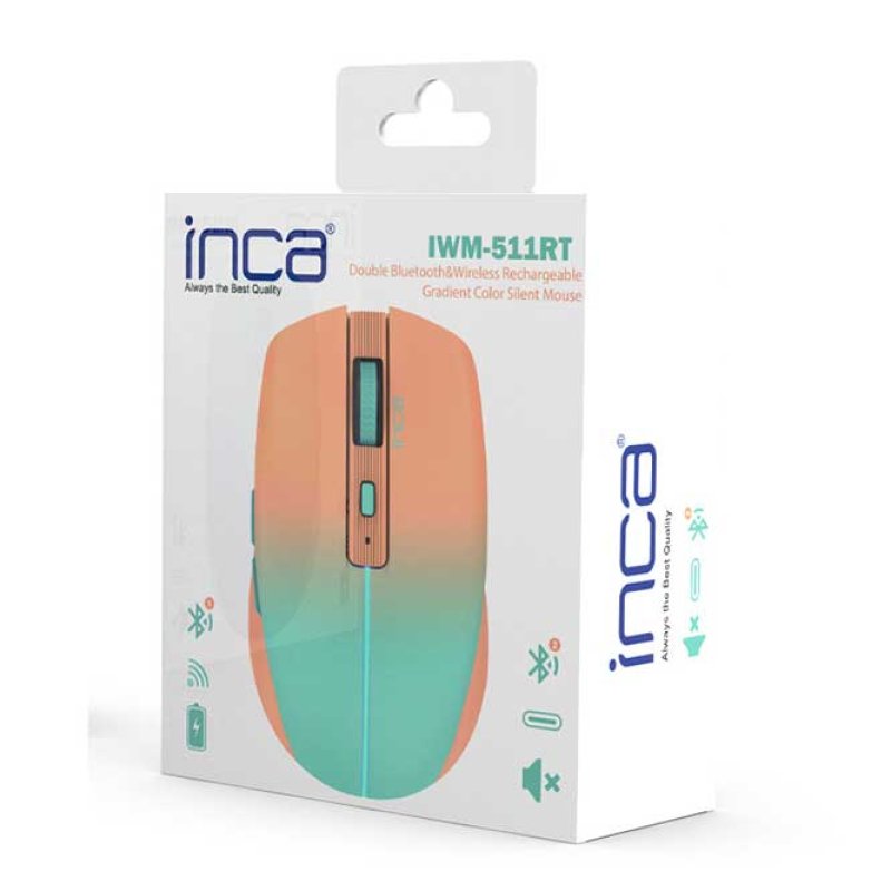 INCA Maus IWM-511RT 1600 DPI,Wrls & BT,6D Taste, Orange