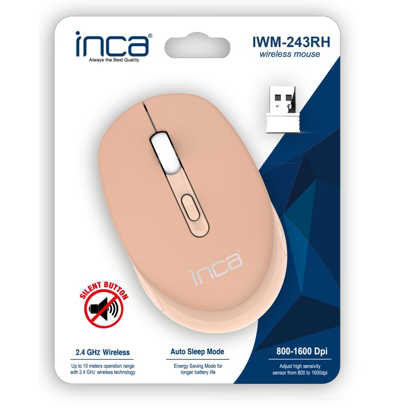 INCA Maus IWM-243RH 1600 DPI,CANDY DESIGN Creme, 2,4GHz