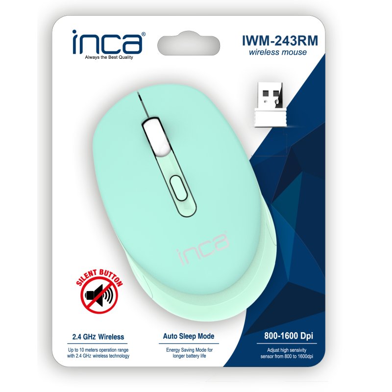 INCA Maus IWM-243RM 1600 DPI,CANDY DESIGN Blau, 2,4GHz