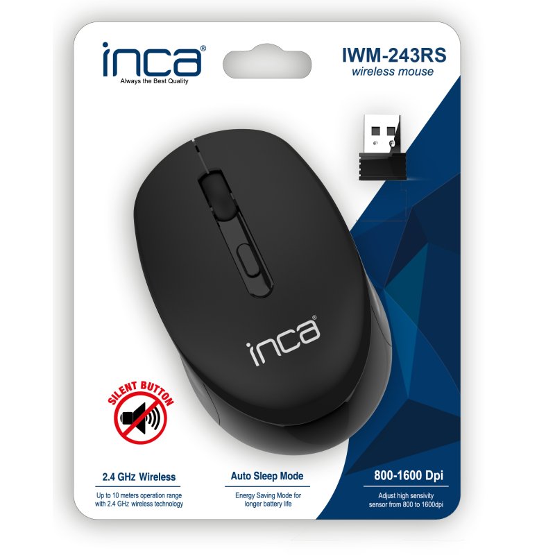 INCA Maus IWM-243RS 1600 DPI,CANDY DESIGN schwarz, 2,4GHz