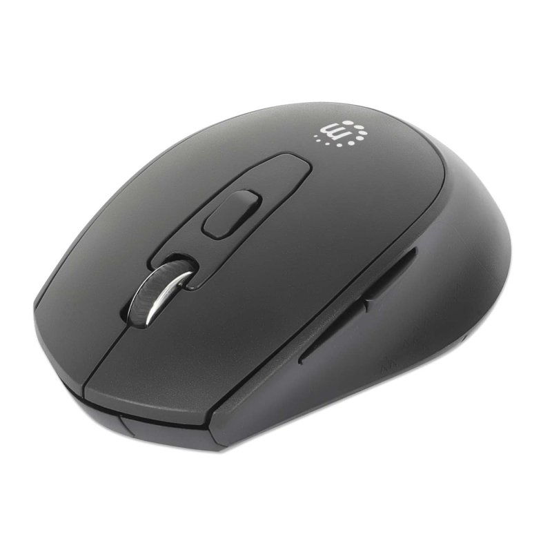 Manhattan MW6020 Wireless Mouse, Black, Adjustable 800/1200/1600dpi via top-mount push-button control, 2.4Ghz