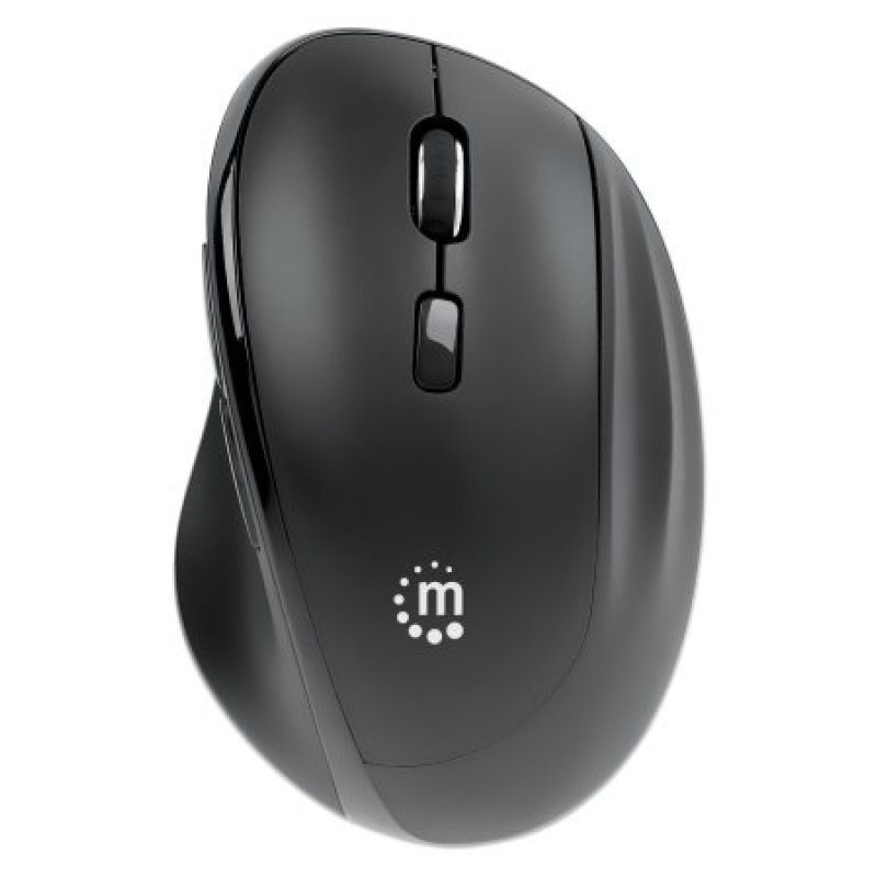 Manhattan Ergonomic Wireless Mouse, Right Handed, Adjustable 800/1200/1600dpi, 2.4Ghz (up to 10m), Six Button with