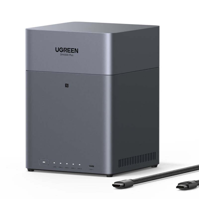 UGREEN NASync DH4300 Plus 4-Bay 120TB NAS 4/4, 1x 2.5GbE, 1x USB-C, 2x USB-A, 8GB RAM