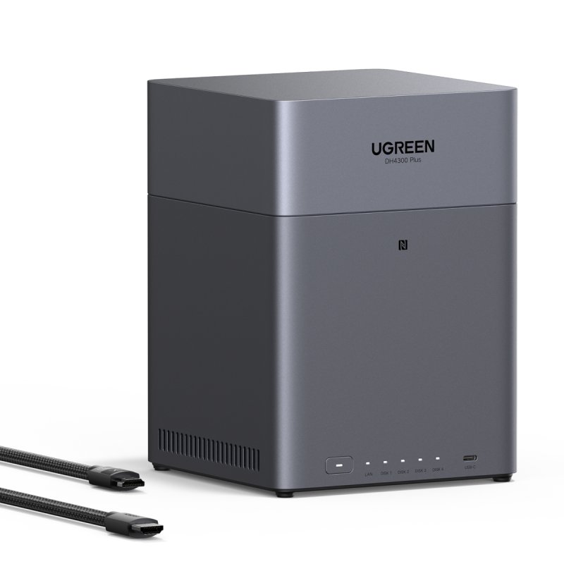 UGREEN NASync DH4300 Plus 4-Bay 120TB NAS 4/4, 1x 2.5GbE, 1x USB-C, 2x USB-A, 8GB RAM