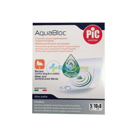 Pikdare Pic Aquabloc Waterproof Postoperative Dressing 5 Pieces 10x8 Cm