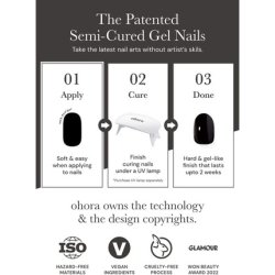 ohora Semi Cured Gel Nail Strips N Dress Up - Works with Any Nail Lamps Salon-Quality Long Lasting Easy to Apply &