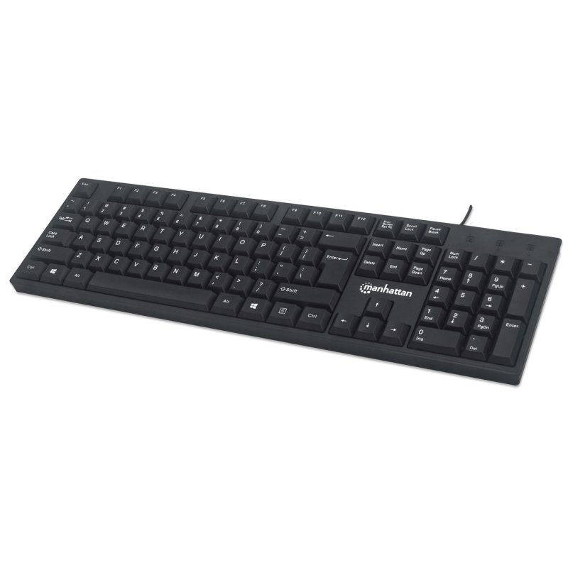 Manhattan 179324 clavier Bureau USB QWERTY Anglais Noir