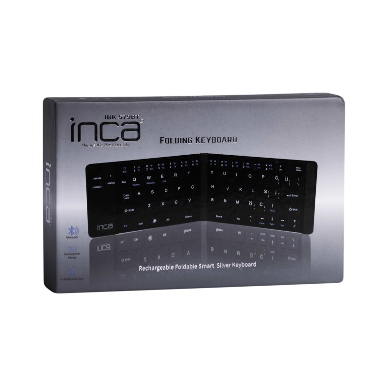 INCA Tastatur Maus IBK-579BT BT 3.0 Mini-Größe, faltbar, 5-10m silver