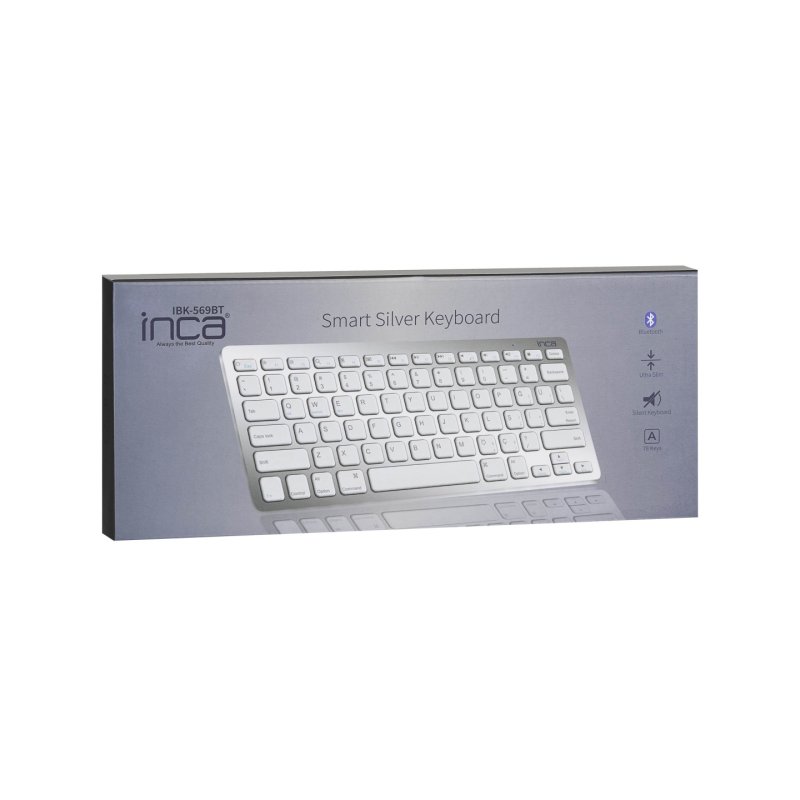 Inca IBK-569BT keyboard Home Bluetooth Metallic, Silver