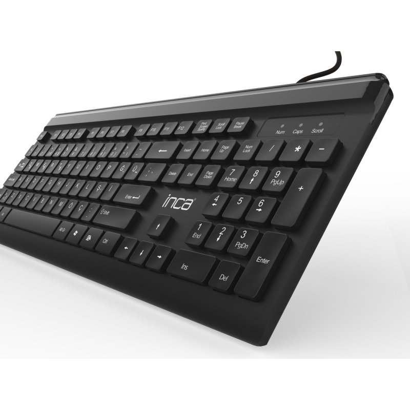 INCA Tastatur IMK-377 erg.Design, USB 3.0, silent, 1,45m black retail