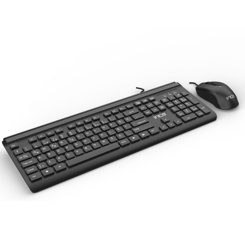 INCA Tastatur IMK-377 erg.Design, USB 3.0, silent, 1,45m black retail