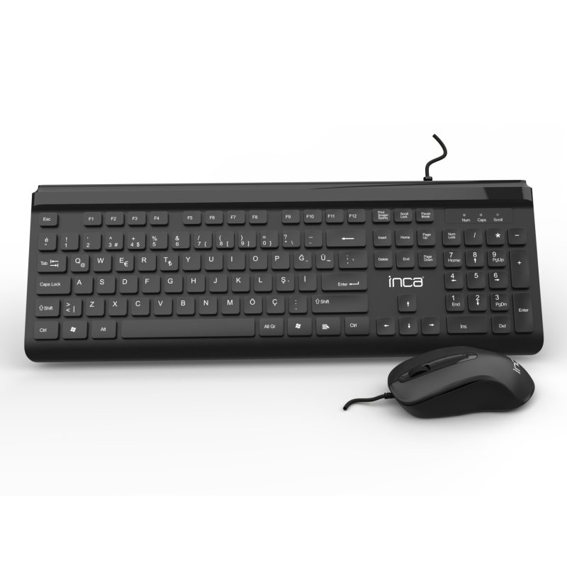 Inca IMK-377 clavier Souris incluse Bureau USB Turc Noir