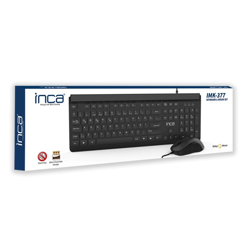 INCA Tastatur IMK-377 erg.Design, USB 3.0, silent, 1,45m black retail