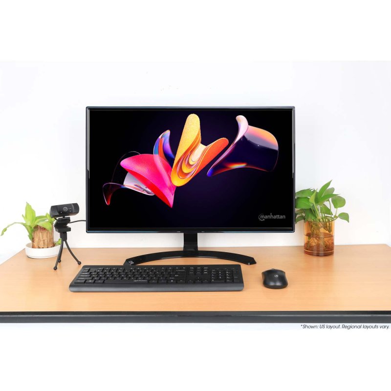 Manhattan 180771 clavier Souris incluse Universel RF sans fil QWERTY Noir