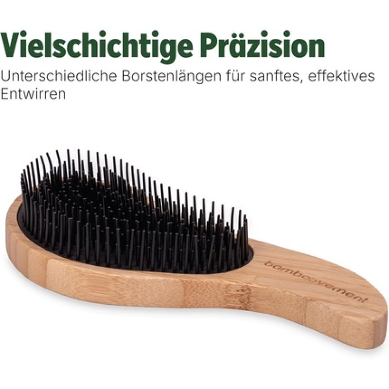 The Bamboovement Tangle Bamboo Detangling Brush 20 Ergonomic Detangling