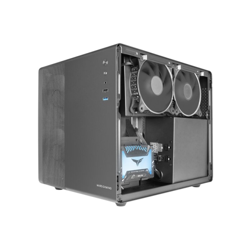 Boitier Mini Tour Micro ATX Mars Gaming MC-MPro avec panneau vitré (Noir)