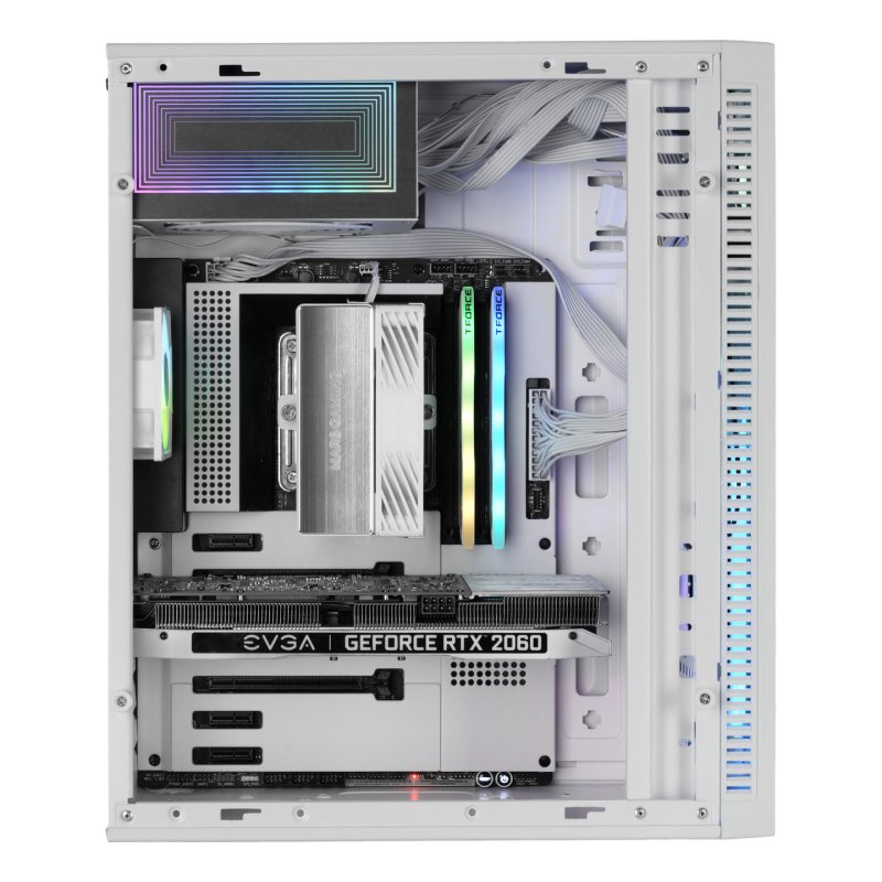 Boitier Moyen Tour ATX Mars Gaming MC-Blaze RGB avec panneaux vitrés (Blanc)