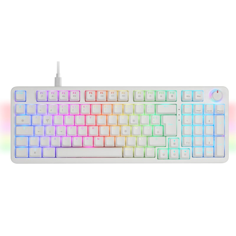 Clavier Gamer mécanique (Yellow Switch) Mars Gaming MKPro RGB (Blanc)