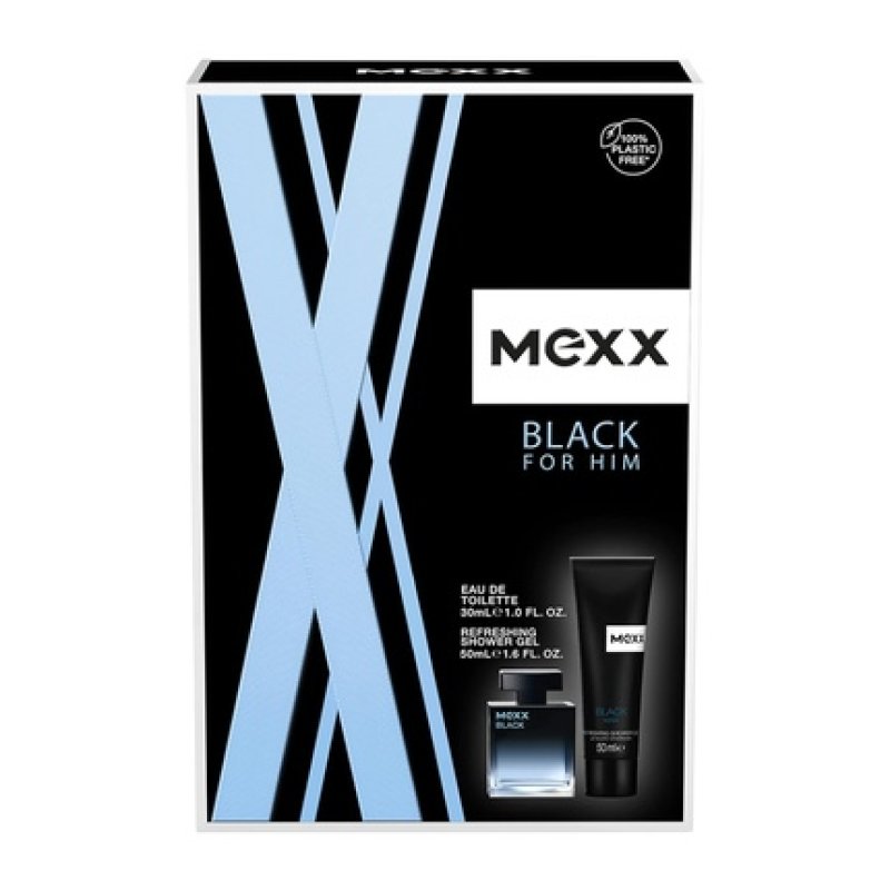 Mexx Gift Pack Black Man Eau De Toilette 30ml and Shower Gel 50ml with Patchouli