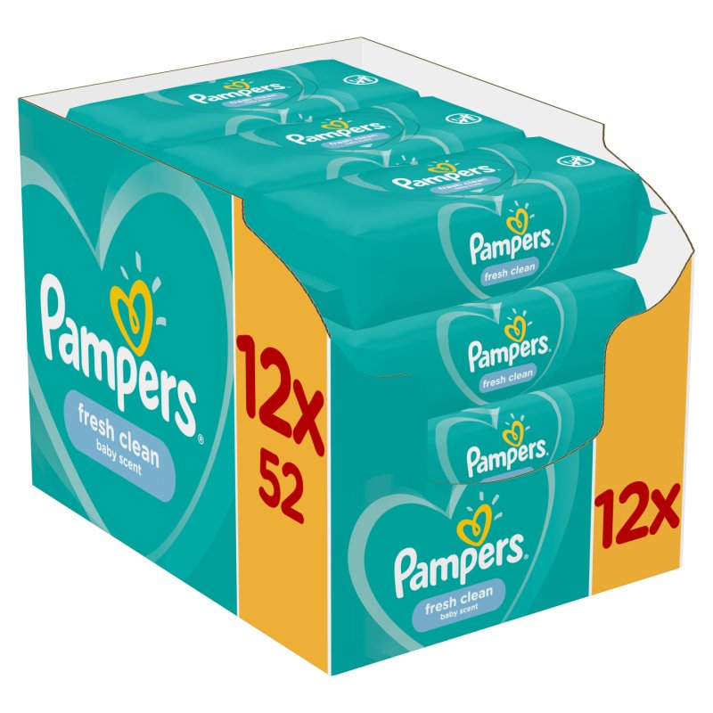 Pampers Fresh Clean Baby Wipes 12 Packs 624 Wipes