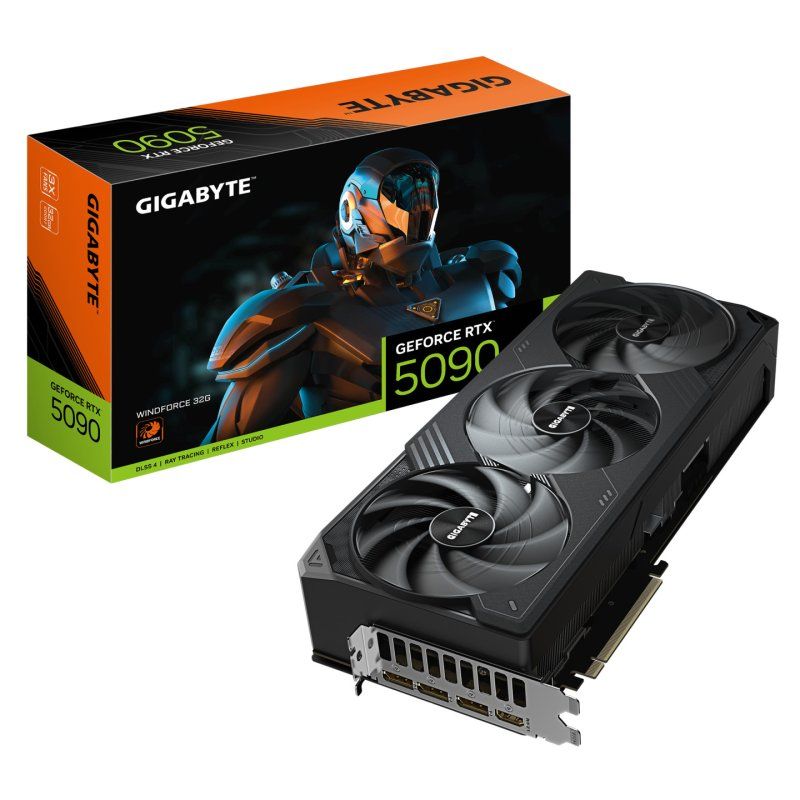 GIGABYTE GeForce RTX 5090 WINDFORCE 32G Carte Graphique - 32 Go GDDR7, 512 bits, PCI-E 5.0, 2407 MHz Core Clock, 3 x DP