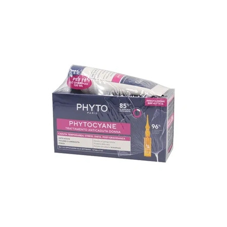 Phyto Paris Phytocyane Hair Loss Treatment For Women - 12 Vials Of 5 Ml And Energizing Shampoo 100 Ml
