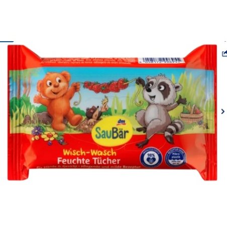 Saubear Hydrating Cleansing Wipes - Gentle Moisturization, 20 Sheets