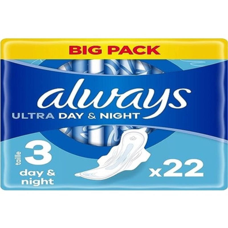 Always Ultra Sanitary Towels Day & Night Size 3 Wings 22 Pads