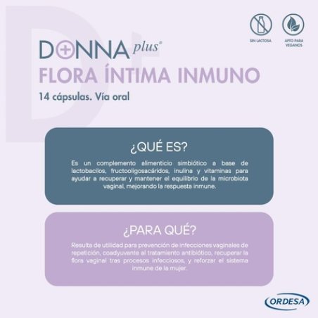 Donnaplus Intimate Flora Immune Dietary Supplement 14 Capsules