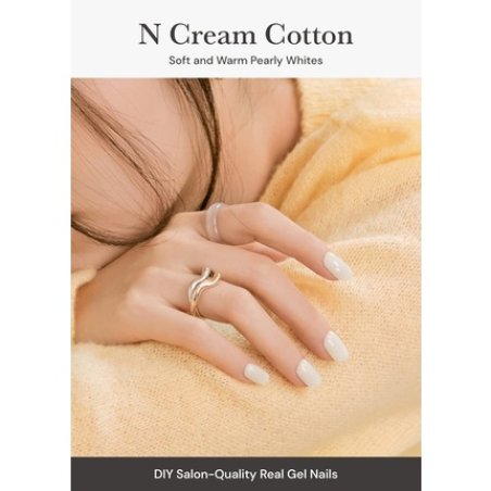 ohora Semi Cured Gel Nail Strips N Cream Cotton - Salon-Quality Long Lasting Easy to Apply & Remove - Includes 2 Prep