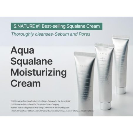 S Nature Aqua Squalane Moisturizing Cream Face Moisturizer for Dry Skin