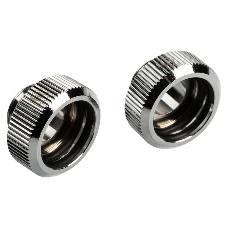 Bitspower Touchaqua Adapter Anschluss G1/4 Zoll AG auf 16mm AD Hardtube - 2er Pack, silber