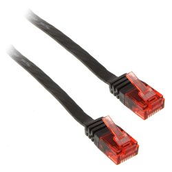 InLine compatible 1,5m Patchkabel flach, U/UTP, Cat.6 - schwarz