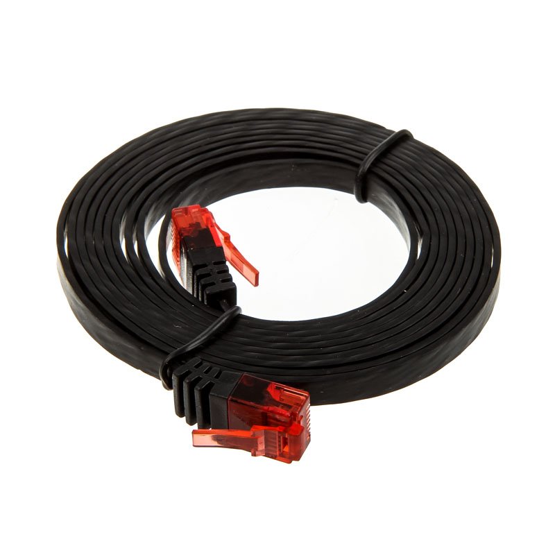 InLine compatible 1,5m Patchkabel flach, U/UTP, Cat.6 - schwarz