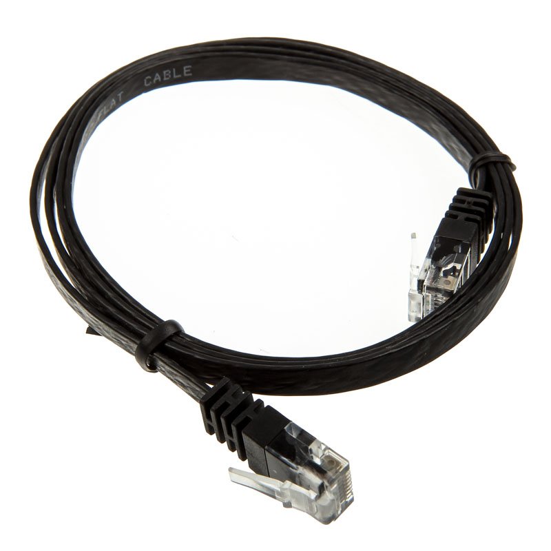 InLine Flat Ultraslim Patch Cable U/UTP Cat.6 Gigabit ready black 1m