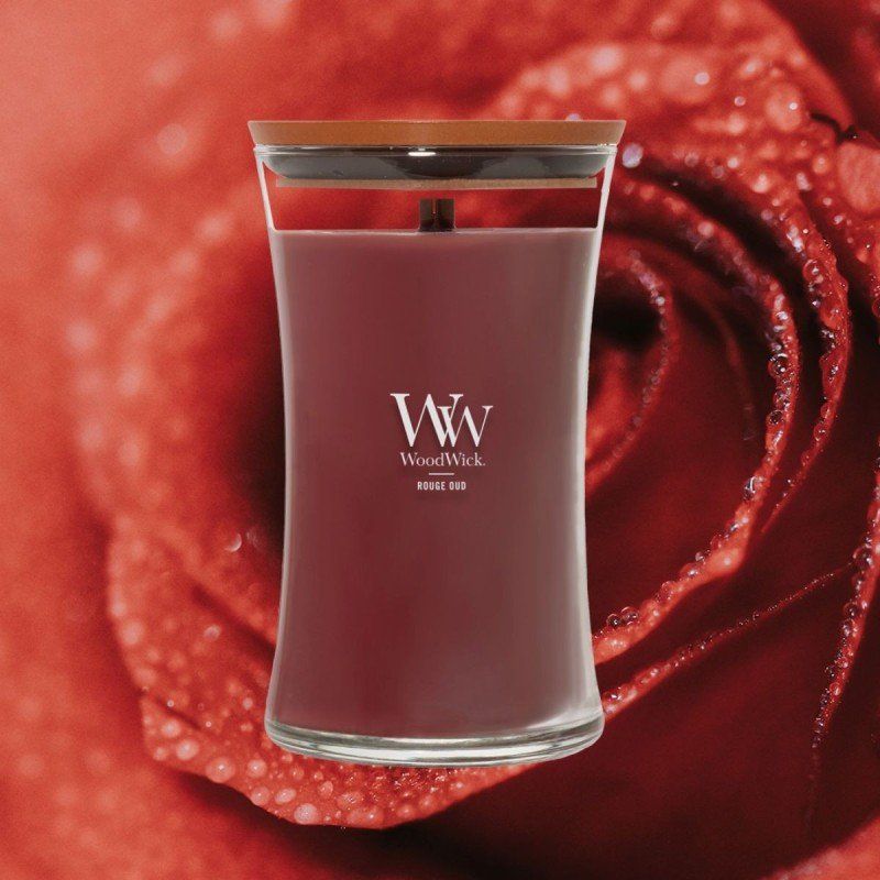 WoodWick Rouge Oud wax candle Other Red, Transparent, Wood 1 pc(s)