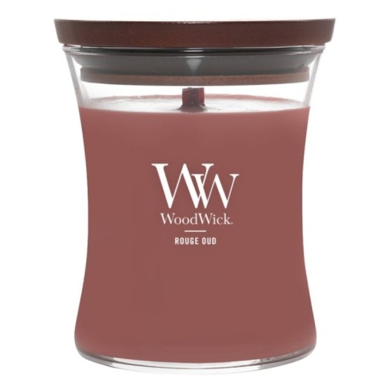 WoodWick Rouge Oud bougie en cire Autres Rouge, Transparent, Bois 1 pièce(s)