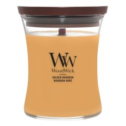 Woodwick Scented Candle with Crackling Wick Golden Bourbon Medium Hourglass