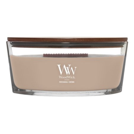Woodwick Scented Candle with Crackling Wick Patchouli Crème Ellipse