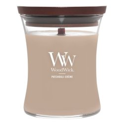 Woodwick Scented Candle with Crackling Wick Patchouli Crème Medium Hourglass