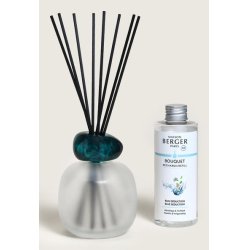 Maison Berger Paris Gift Set Aroma Diffuser Mineral Frosted With Blue Seduction Refill 180 Ml