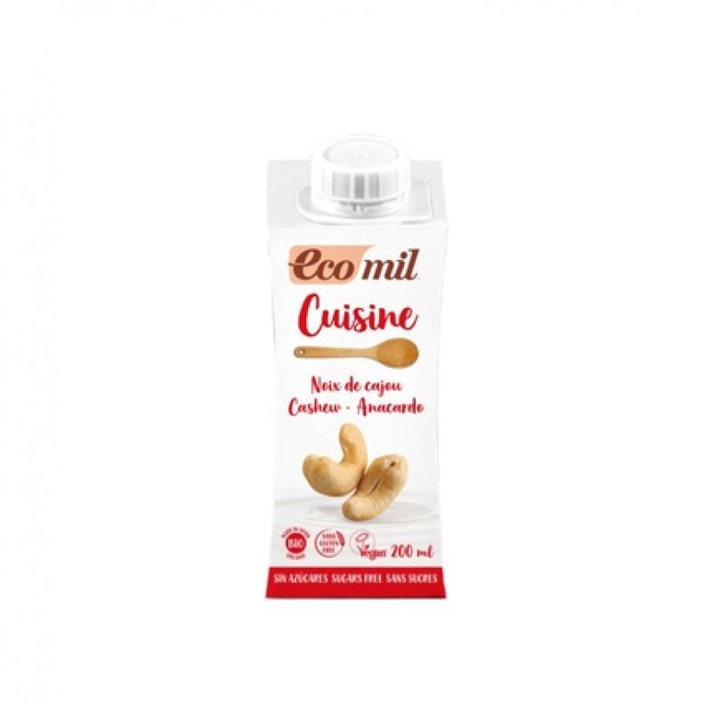 Ecomil Cashew Cooking Cream Organic 200ml No Added Sugars